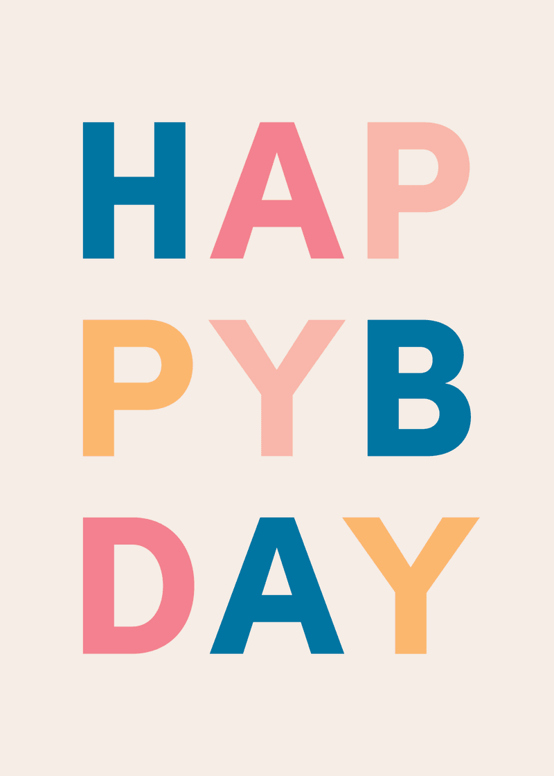 Happy Birthday Letters Greeting Card L5
