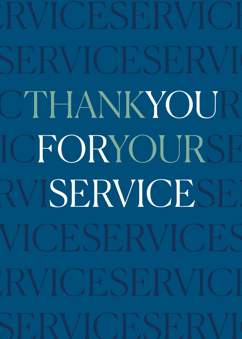 Thank You For Your Service Greeting Card Q3