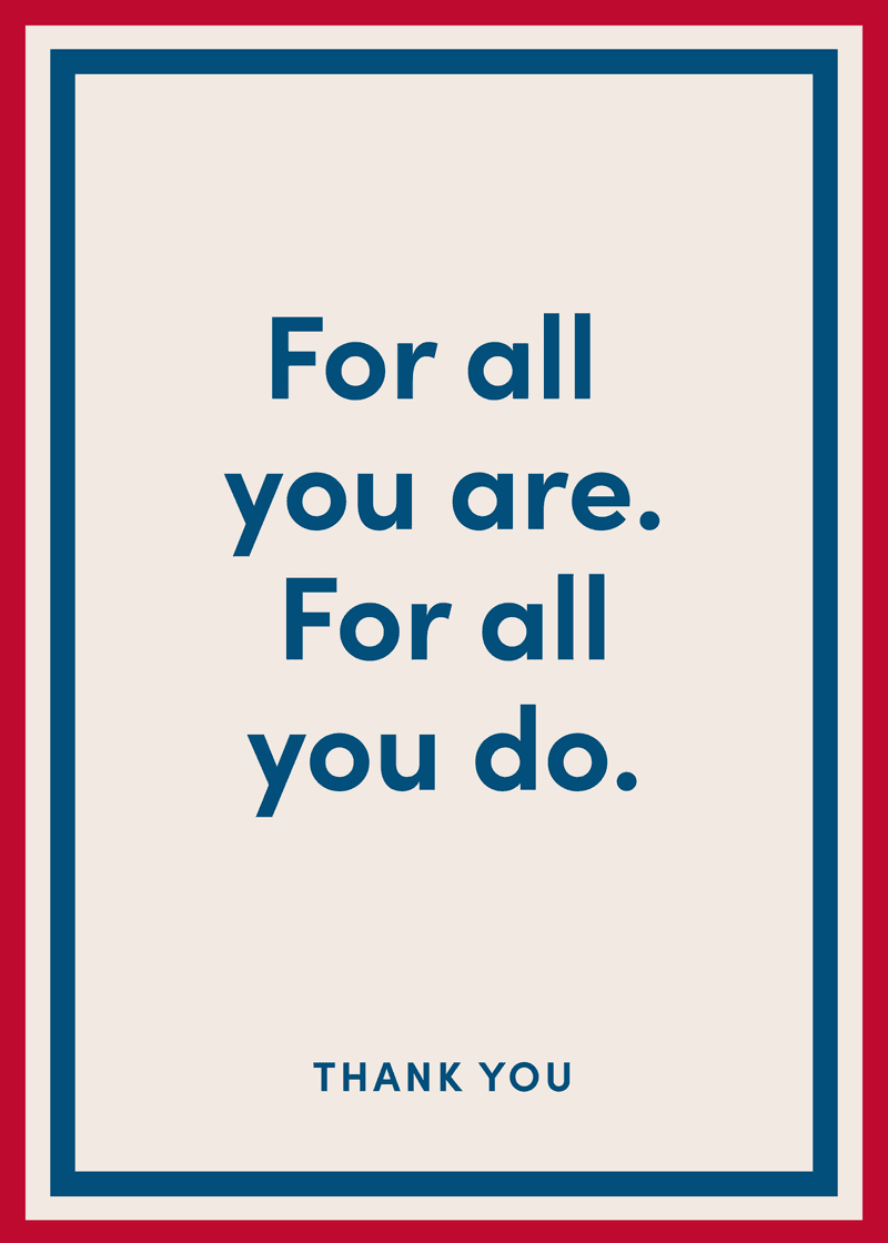 Thank You For All You Do Greeting Card A2