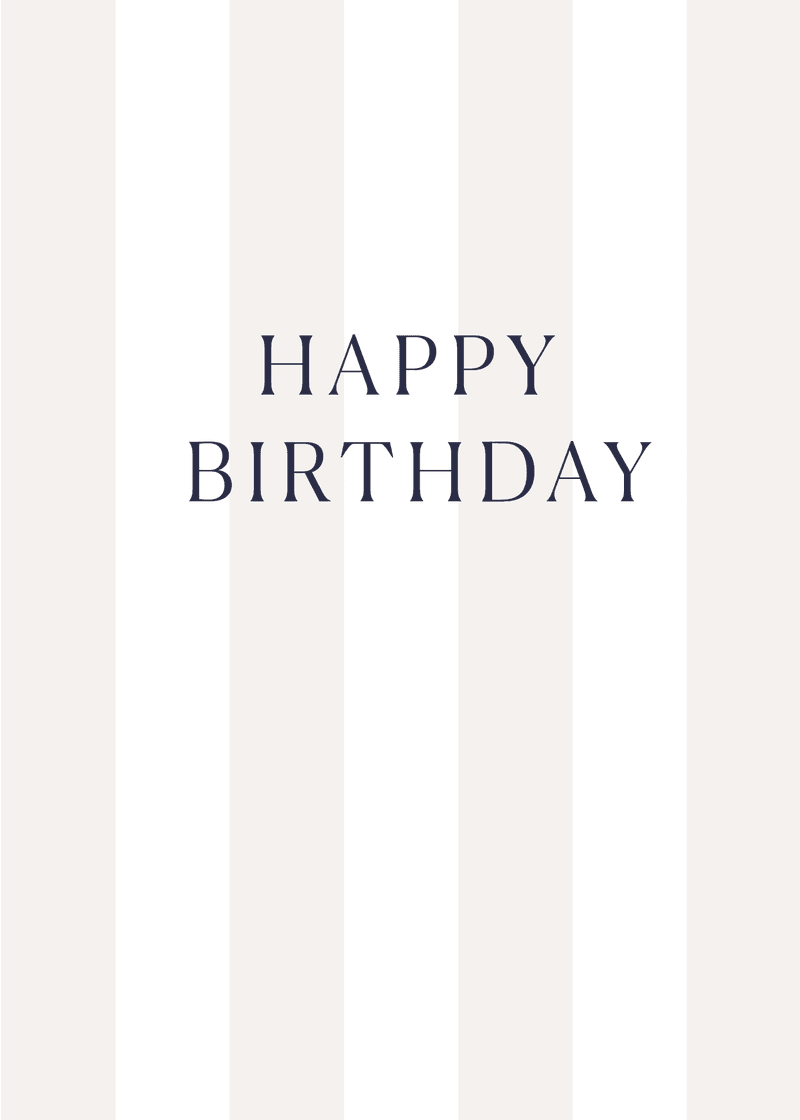 Happy Birthday Stripes Greeting Card V3