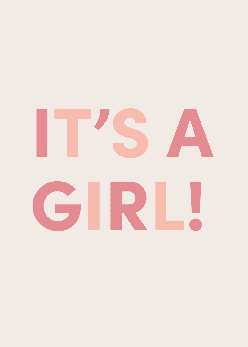 It's A Girl Greeting Card H8