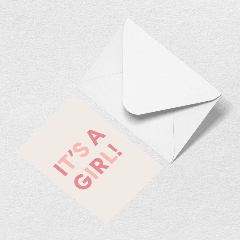 It's A Girl Greeting Card H8