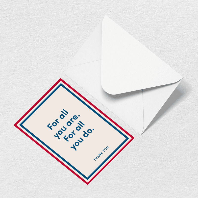 Thank You For All You Do Greeting Card A2
