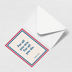 Thank You For All You Do Greeting Card A2