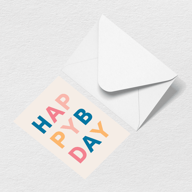 Happy Birthday Letters Greeting Card L5