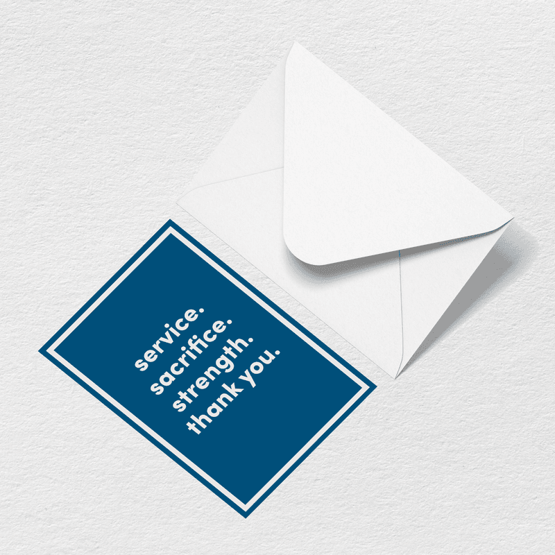Thank You For Your Sacrifice Greeting Card A2
