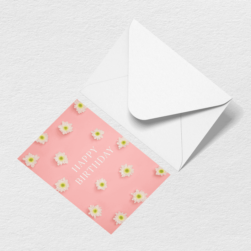 Happy Birthday Flowers Greeting Card U5